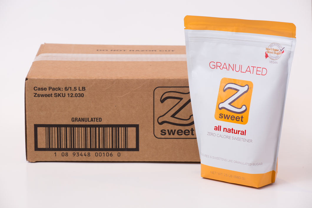Zsweet® All-Natural Granulated Sweetener Case (6 Pouches)